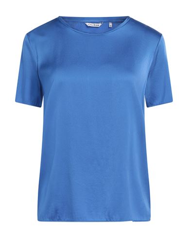 Caliban Woman Top Blue Size 6 Silk, Elastane In Blue