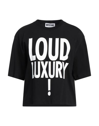 Moschino Woman T-shirt Black Size 10 Cotton In Black