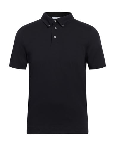 Alpha Studio Man Polo Shirt Midnight Blue Size 46 Cotton, Elastane In Blue