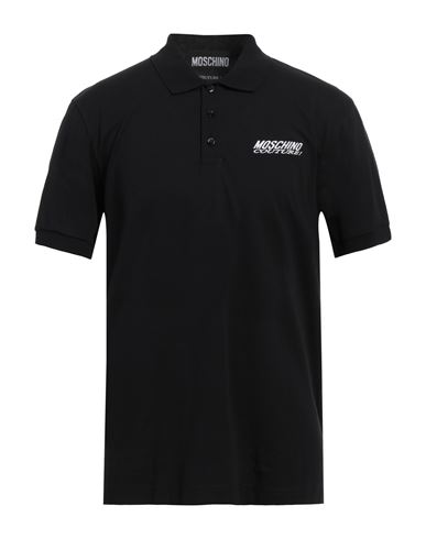 Moschino Man Polo Shirt Black Size 44 Cotton In Black