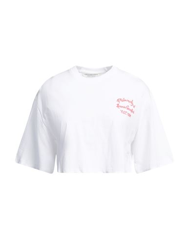 Shop Philosophy Di Lorenzo Serafini Woman T-shirt White Size L Cotton