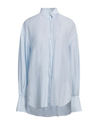 FINAMORE 1925 FINAMORE 1925 WOMAN SHIRT SKY BLUE SIZE 4 COTTON, LINEN 
