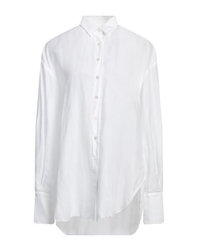 FINAMORE 1925 FINAMORE 1925 WOMAN SHIRT WHITE SIZE 10 COTTON, LINEN 