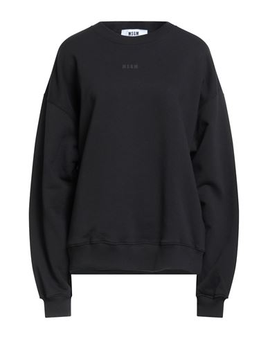 Msgm Woman Sweatshirt Black Size L Cotton In Black
