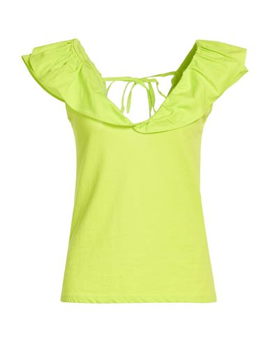 Liu •jo Woman Top Lime Green Size M Cotton In Green