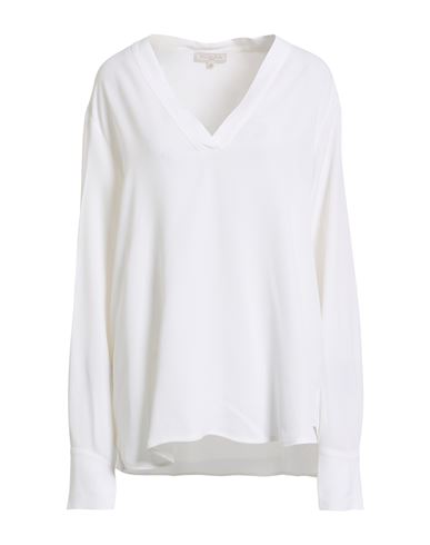 Antonelli Woman Top White Size 16 Silk, Acetate In White