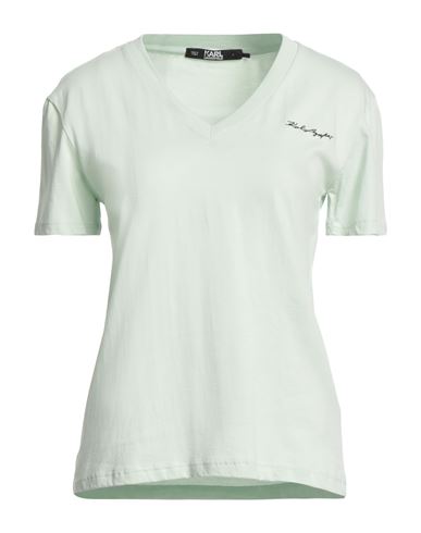 Karl Lagerfeld Woman T-shirt Light Green Size L Organic Cotton In Green