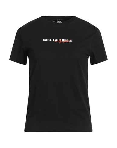 Karl Lagerfeld Woman T-shirt Black Size Xs Organic Cotton In Black