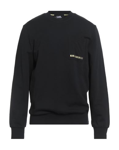 Karl Lagerfeld Man Sweatshirt Black Size L Organic Cotton In Black