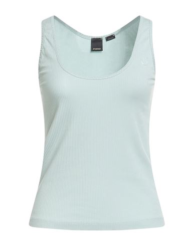 Pinko Woman Tank Top Light Green Size M Cotton, Lyocell, Elastane