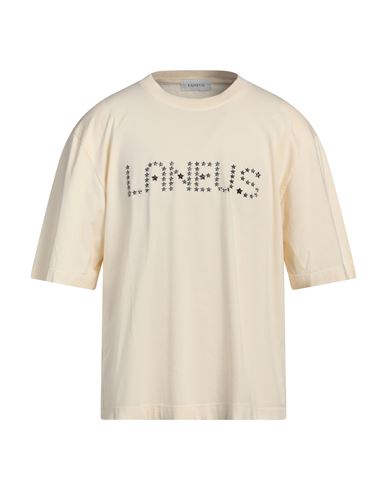 Laneus Man T-shirt Cream Size M Cotton