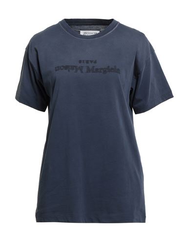 Maison Margiela Reverse Logo Detailed Crewneck T In Blue