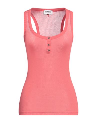 Dondup Woman Tank Top Coral Size L Viscose In Red