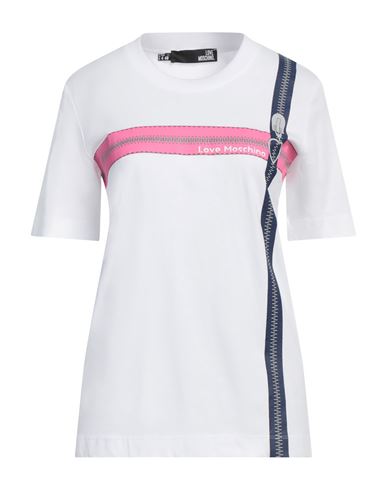 Love Moschino Woman T-shirt White Size 4 Cotton, Elastane In White