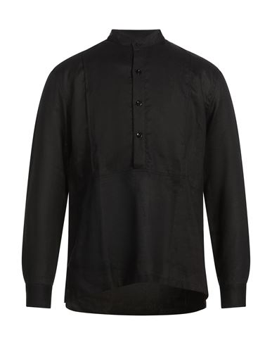 Pt Torino Man Shirt Black Size 15 Linen