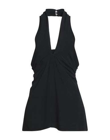 Semicouture Woman Top Black Size 8 Acetate, Silk In Black