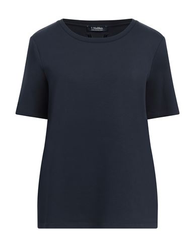 Shop 's Max Mara Woman T-shirt Navy Size M Cotton, Polyester, Elastane