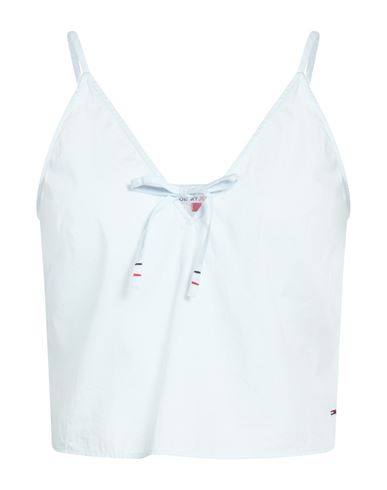 Tommy Jeans Woman Top Sky Blue Size M Cotton