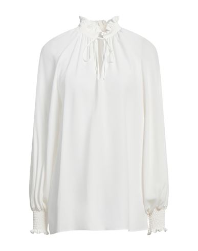 Eleventy Woman Top White Size 4 Acetate, Silk