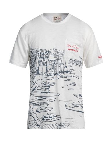 Shop Mc2 Saint Barth Man T-shirt White Size L Linen