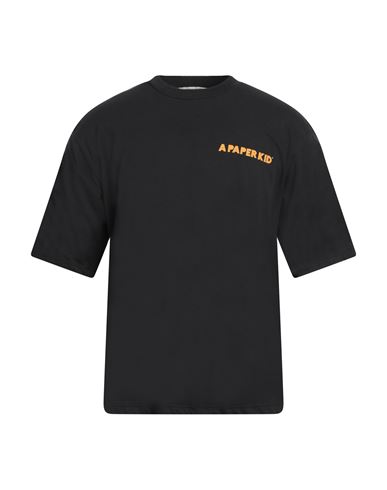 A Paper Kid Cotton Crewneck Sweatshirt In Black