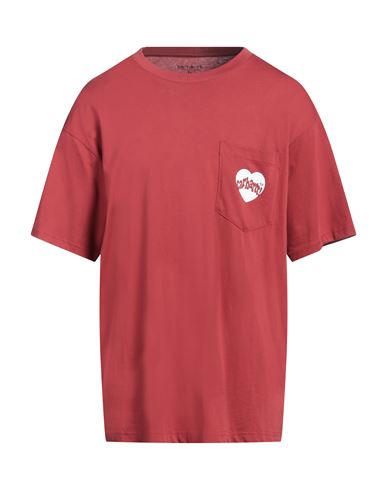 Carhartt Man T-shirt Brick Size Xs Cotton In Red