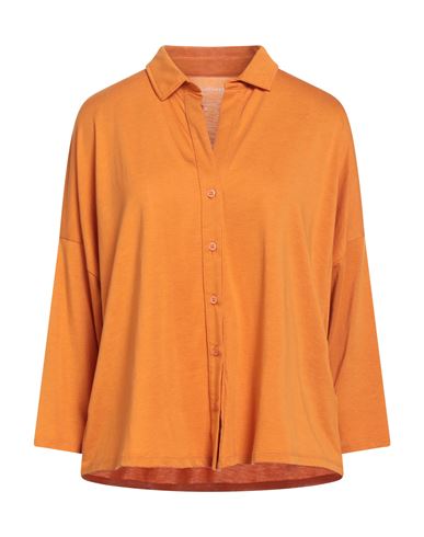 Majestic Filatures Woman Shirt Orange Size 2 Lyocell, Organic Cotton In Orange