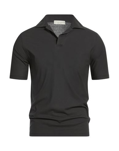 Filippo De Laurentiis Man Polo Shirt Charcoal Size 36 Cotton In Black