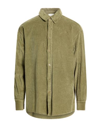 American Vintage Man Shirt Military Green Size S Cotton In Green