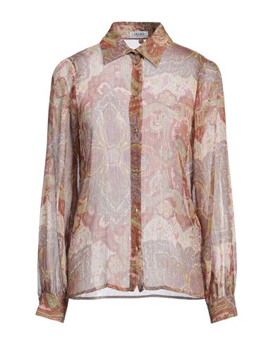 Liu •jo Woman Shirt Mustard Size 10 Polyester, Metallic Fiber In Multi