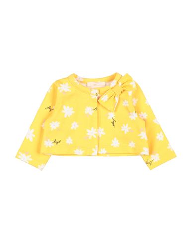 Liu •jo Babies'  Newborn Girl Sweatshirt Yellow Size 3 Cotton, Elastane