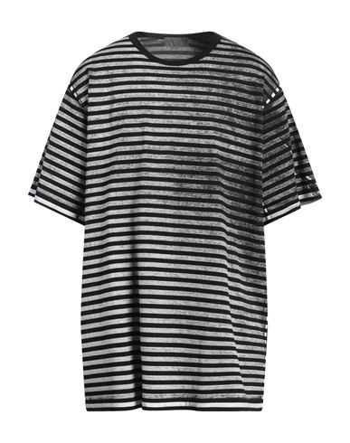 Yohji Yamamoto Man T-shirt Black Size 3 Cotton In Black