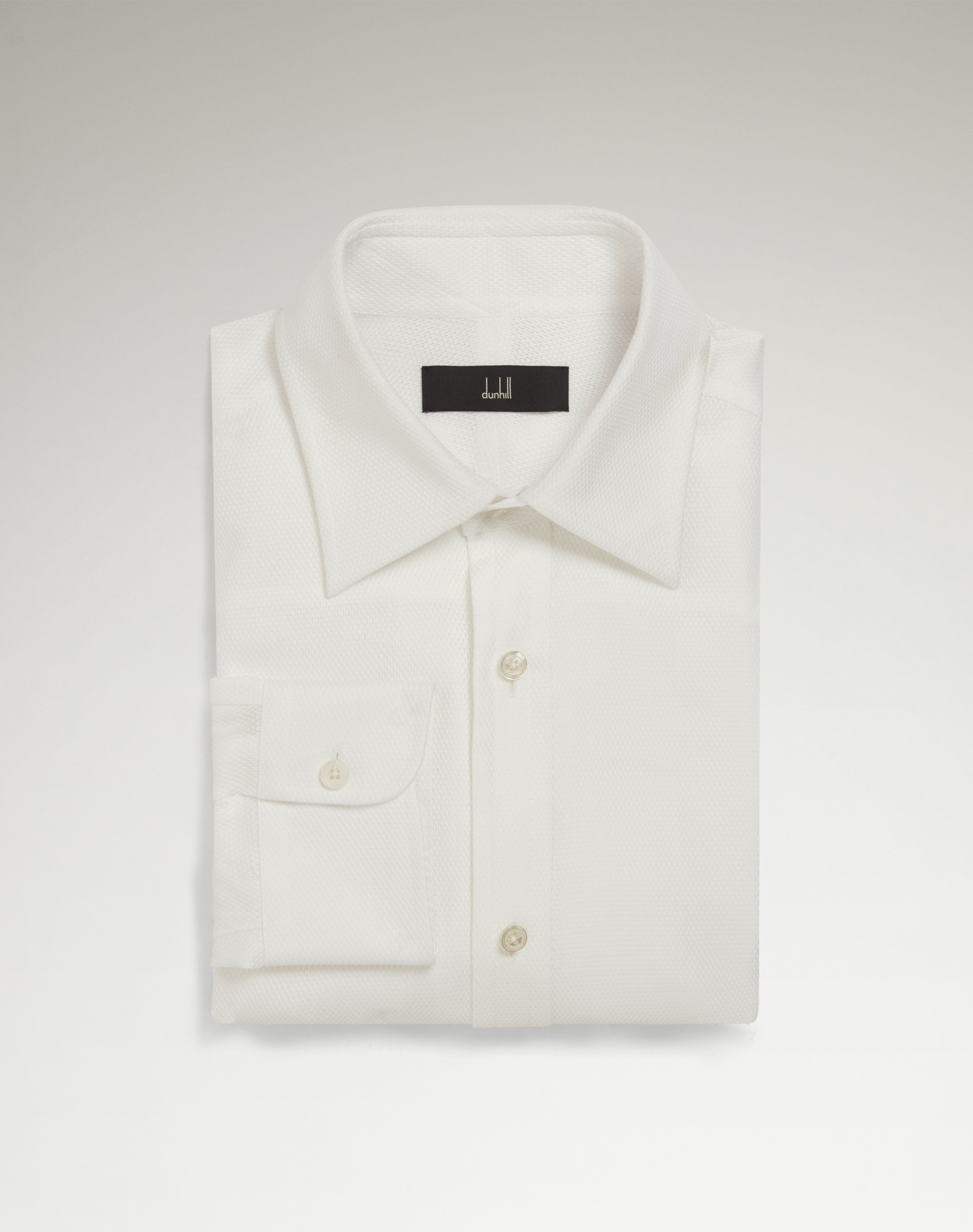 DUNHILL COTTON GIRO INGLESE POINT COLLAR SHIRT 