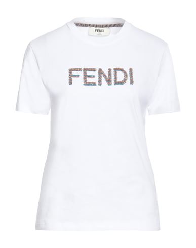 FENDI FENDI WOMAN T-SHIRT WHITE SIZE XS COTTON 