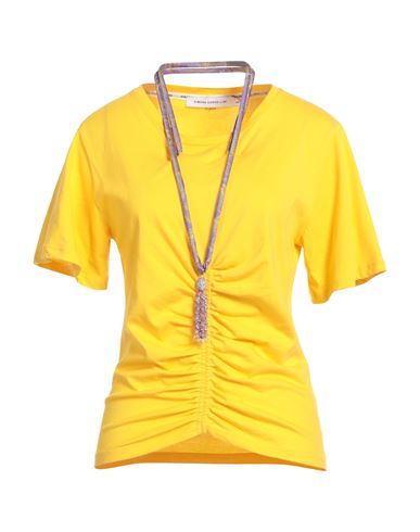 Simona Corsellini Woman T-shirt Marigold Size L Cotton In Yellow