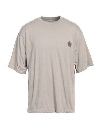 A Paper Kid Cotton Crew-neck T-shirt With Back Print In Grey