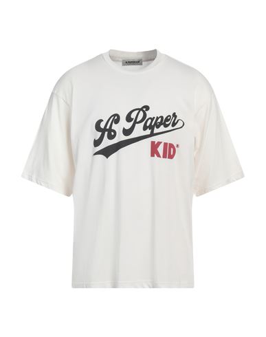 A Paper Kid Man T-shirt Cream Size Xl Cotton In White