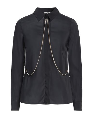 Elisabetta Franchi Woman Shirt Black Size 2 Viscose, Elastane In Blue