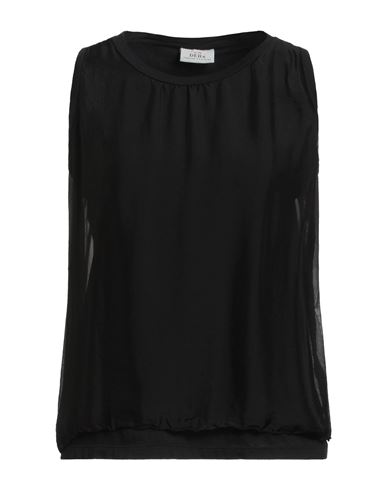 Deha Woman Top Black Size S Cotton, Viscose, Silk In Black