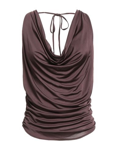 Aniye By Woman Top Dark Brown Size 8 Viscose In Brown