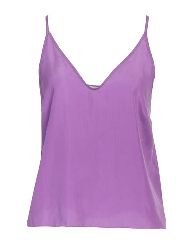 Alysi Woman Top Purple Size 6 Silk In Purple