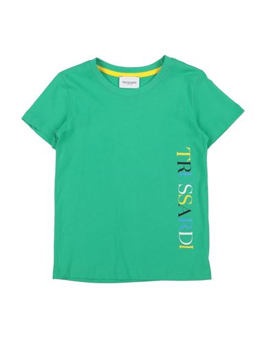 Trussardi Junior Man T-shirt Green Size 6 Cotton In Green