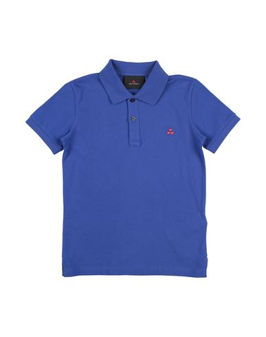 Peuterey Man Polo Shirt Blue Size 16 Cotton In Blue