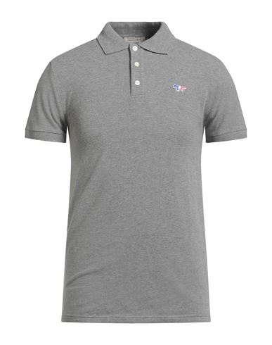 Maison Kitsuné Man Polo Shirt Grey Size Xs Cotton In Gray