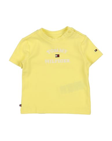 Tommy Hilfiger Woman T-shirt Pastel Yellow Size 18 Cotton, Elastane In Yellow