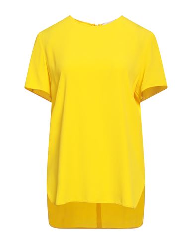 Simona Corsellini Woman Top Yellow Size S Acetate, Silk In Yellow