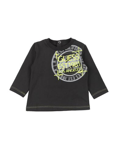 Guess Man T-shirt Black Size 12 Cotton In Black