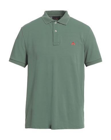 Peuterey Man Polo Shirt Military Green Size M Polyamide, Elastane In Green