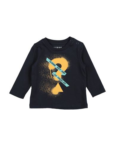 Guess Man T-shirt Midnight Blue Size 18 Cotton In Blue