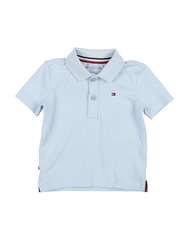 Tommy Hilfiger Man Polo Shirt Sky Blue Size 18 Cotton, Elastane In Blue